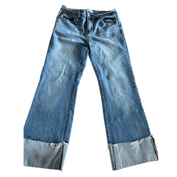 Kancan Denim - KanCan Jeans Women 9/28 Wide Leg High Rise Raw Frayed Cuff Medium Wash KC7802M